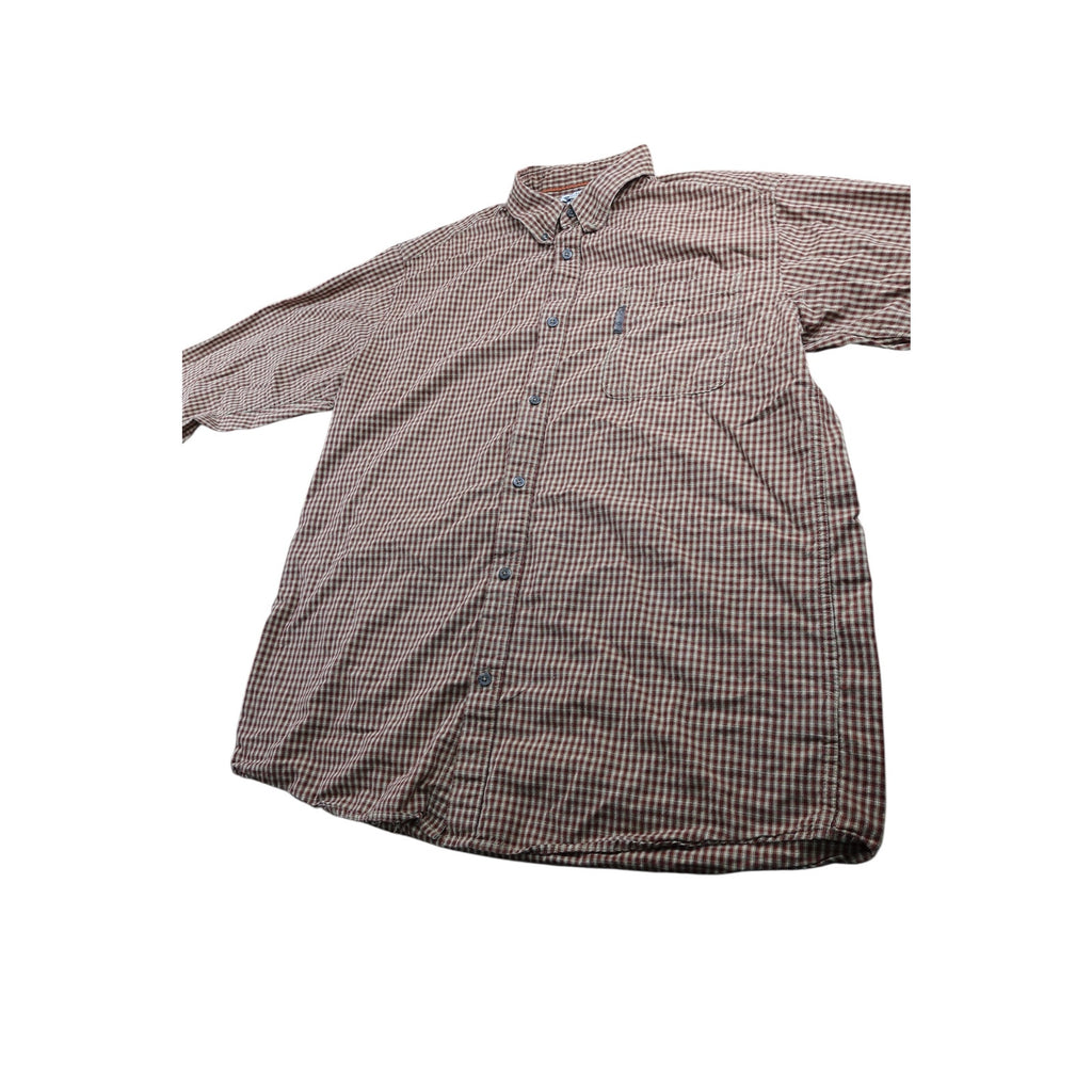 Columbia Brown Plaid Button Up Long Sleeve Shirt Men's XLT