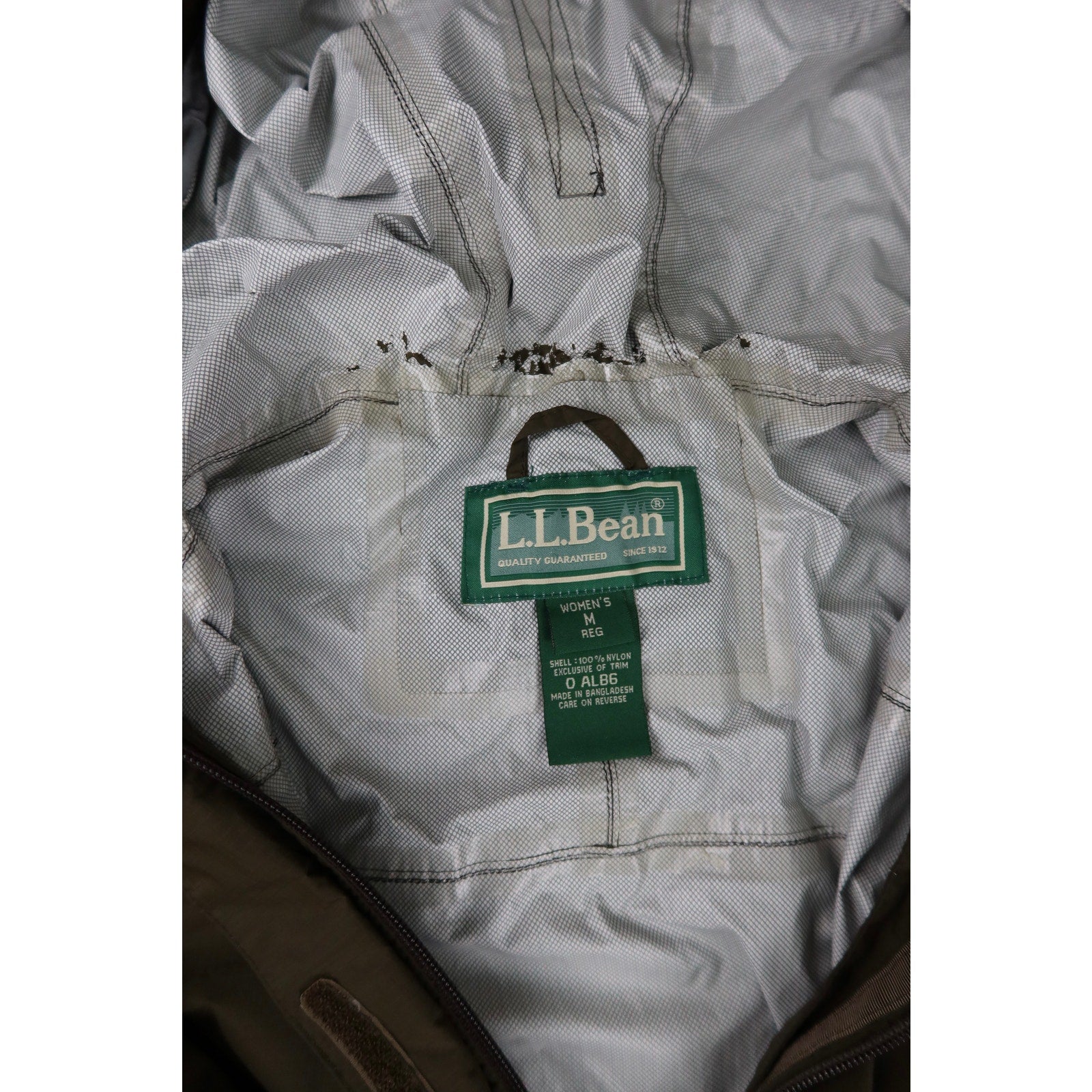 L.L. Bean Rain Zip-Up Windbreaker Green Jacket Women's M