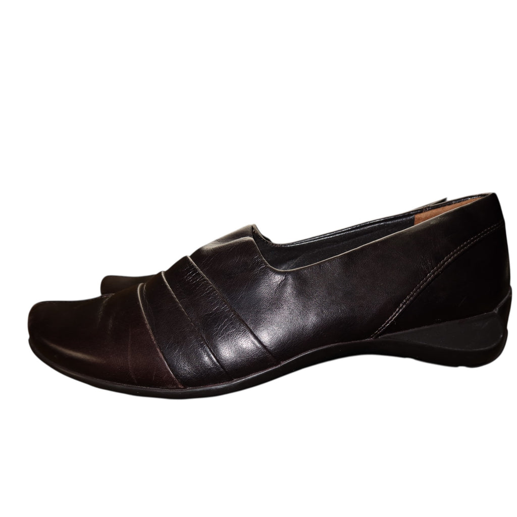 Paul Green 0Munich Brown Pleated Vamp Leather Slip-On Loafers