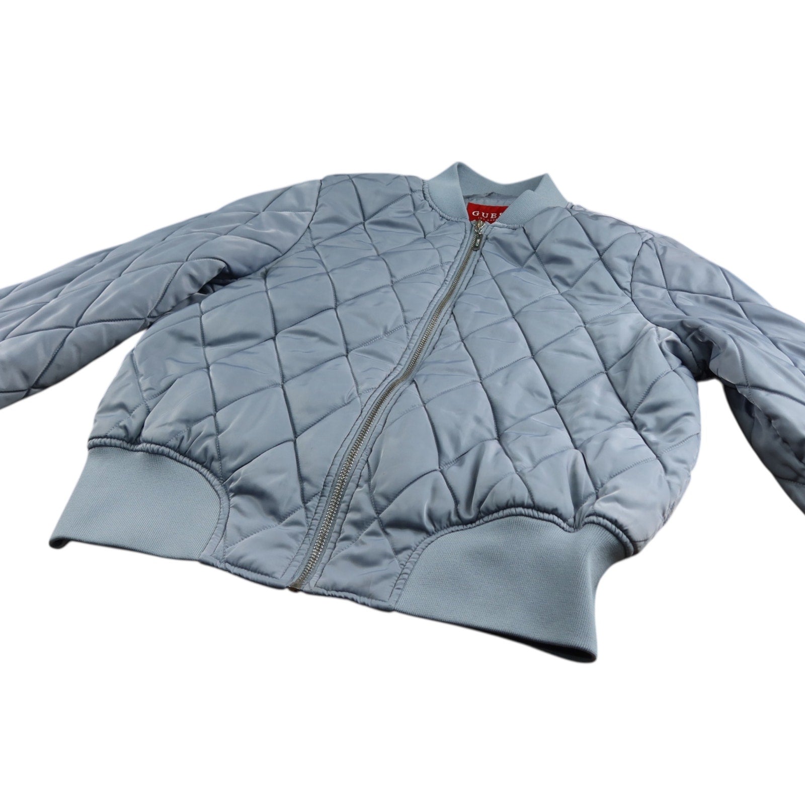 GUESS Y2K Quilted Bomber Gray Jacket Women's L