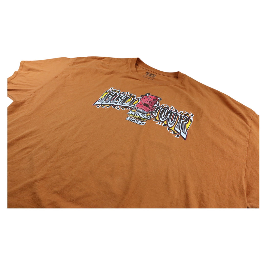 Hell Tour Devil Motorcycle Orange Long Sleeve Shirt Men's 4XL