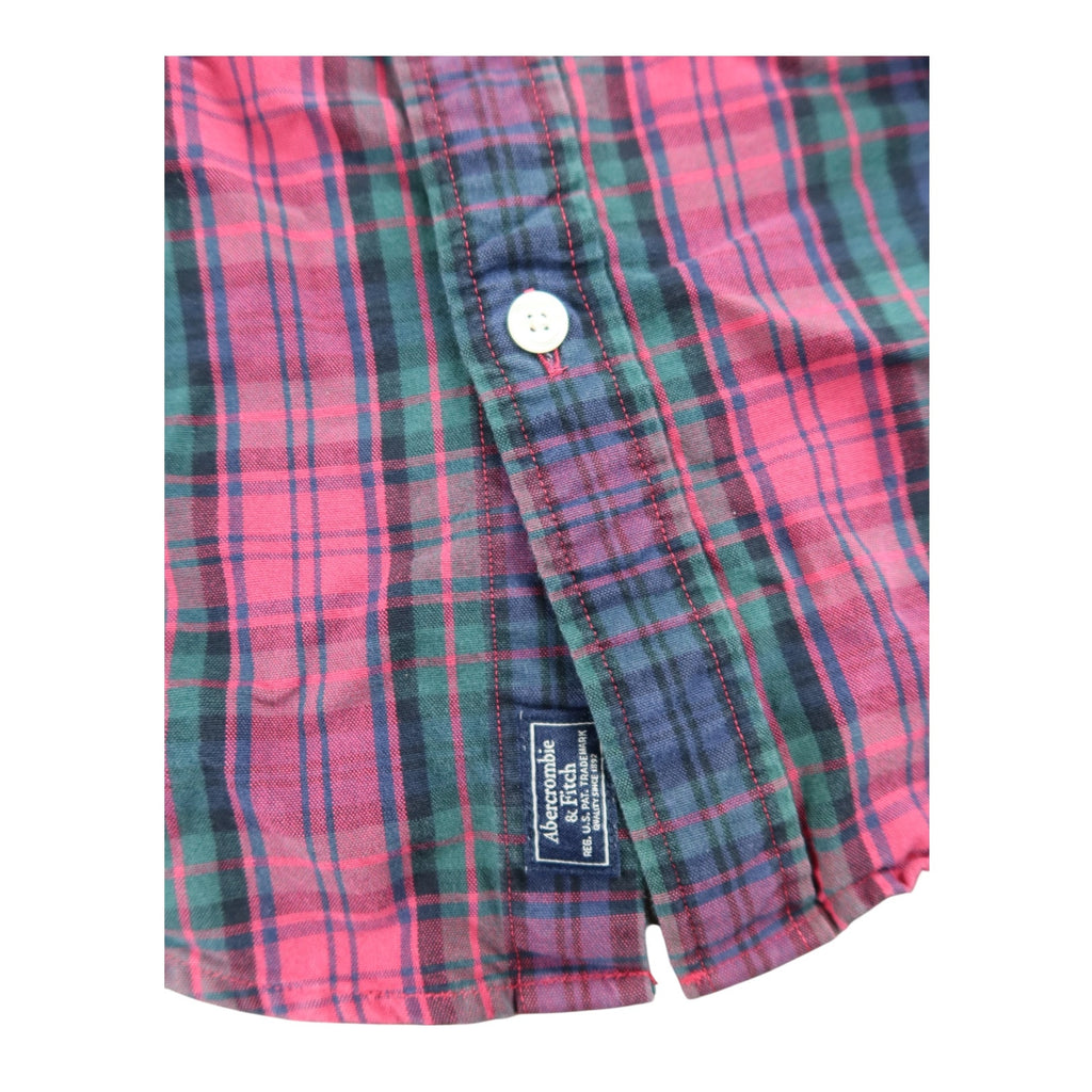 Abercrombie & Fitch Red Green Plaid Button Up Men's Shirt S