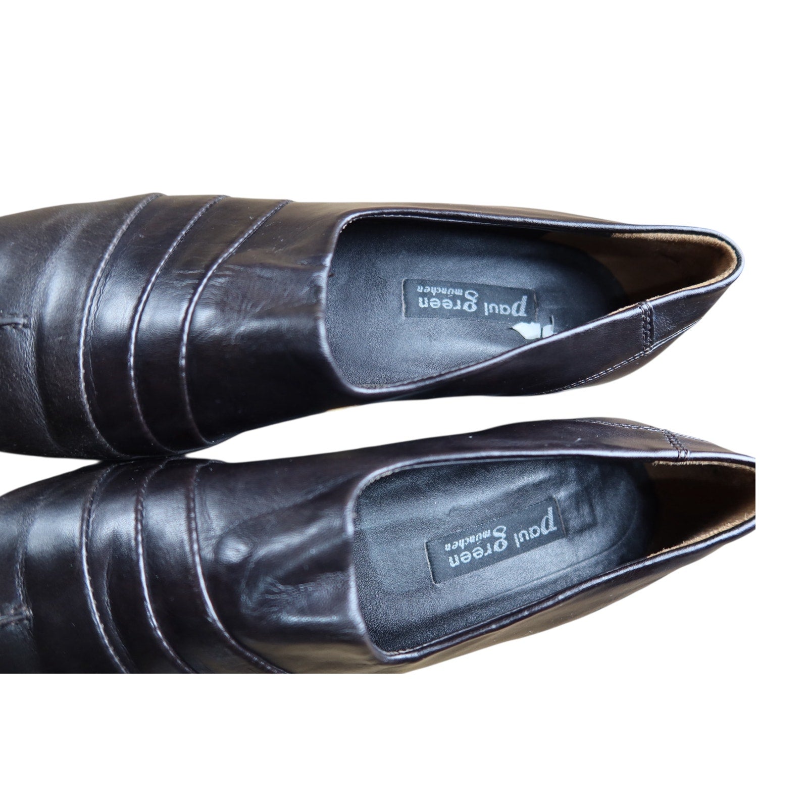 Paul Green 0Munich Brown Pleated Vamp Leather Slip-On Loafers