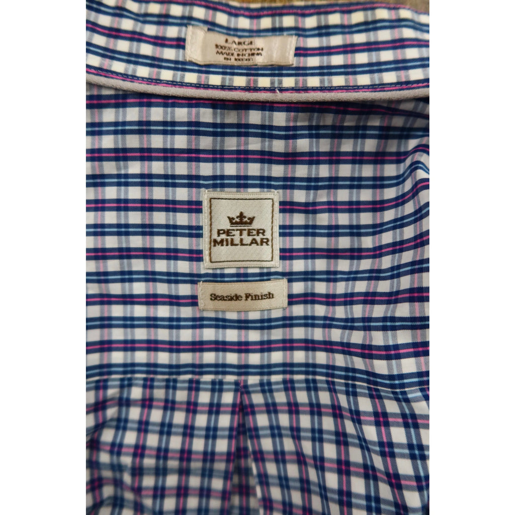 Peter Millar Seaside Finish Button Down Shirt Men's L