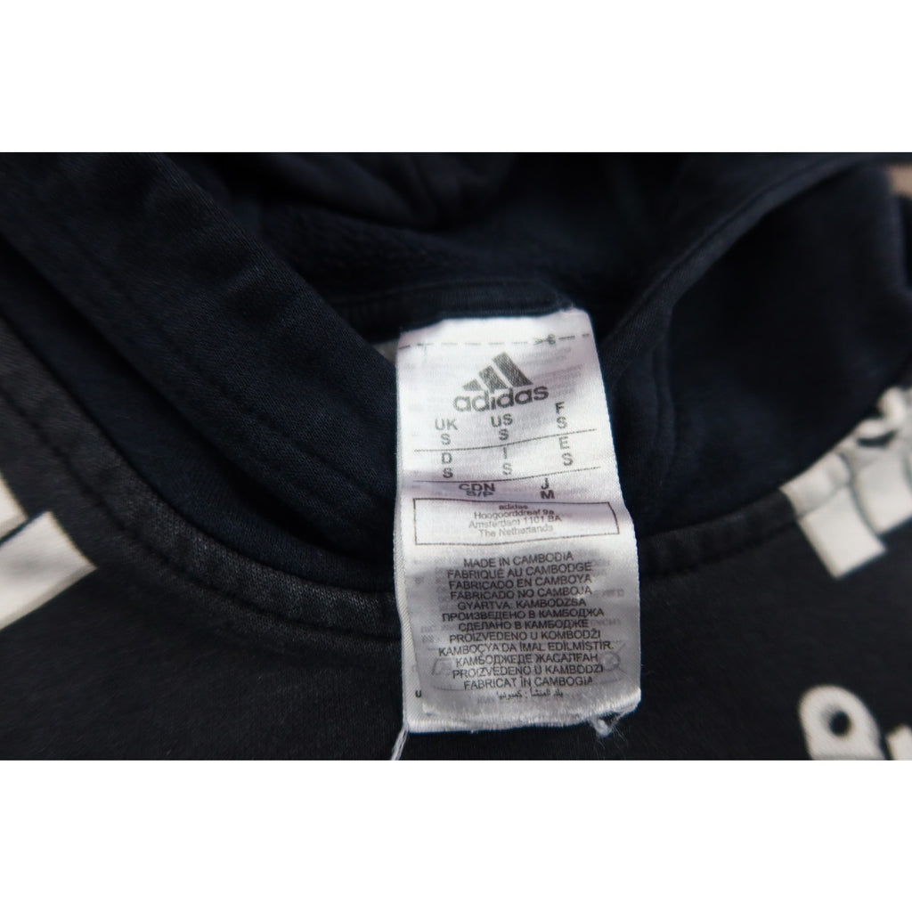 Adidas Vintage Monogram Black Hoodie Men's S