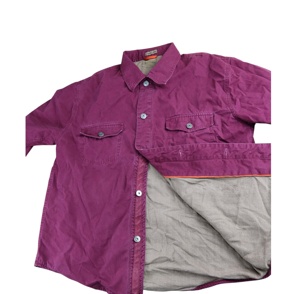 St. John's Bay Lined Burgundy Long Sleeve Button up Men's L