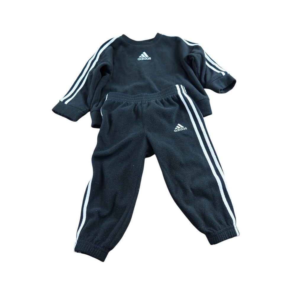 Adidas Regular Fit Toddler Black White Fleece Set 18M