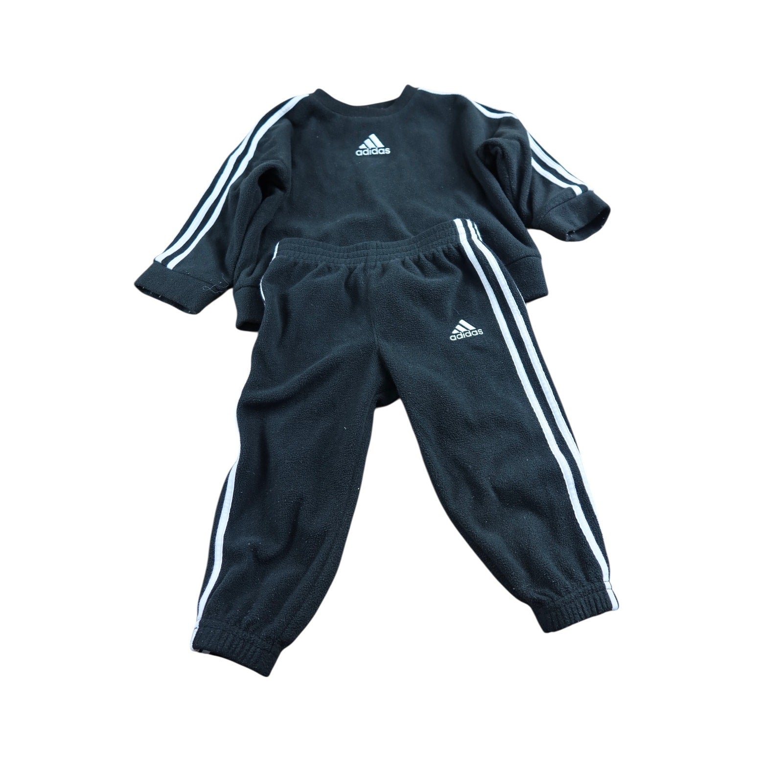 Adidas Regular Fit Toddler Black White Fleece Set 18M
