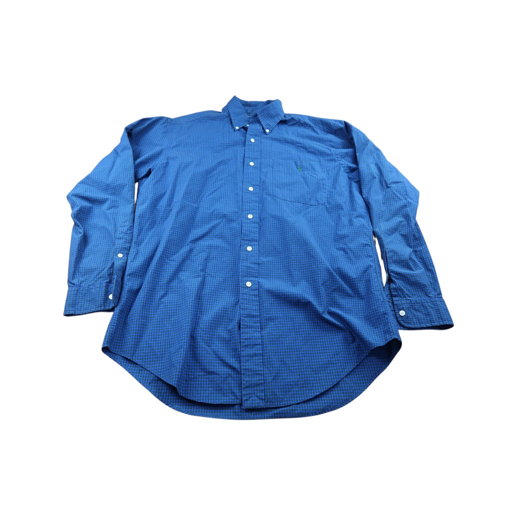 Polo Ralph Lauren Men's Classic-Fit Blue Plaid Button Down Shirt M