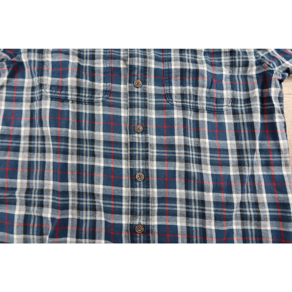 Duluth Trading Co Men's Blue Plaid Button Down Dress Shirt