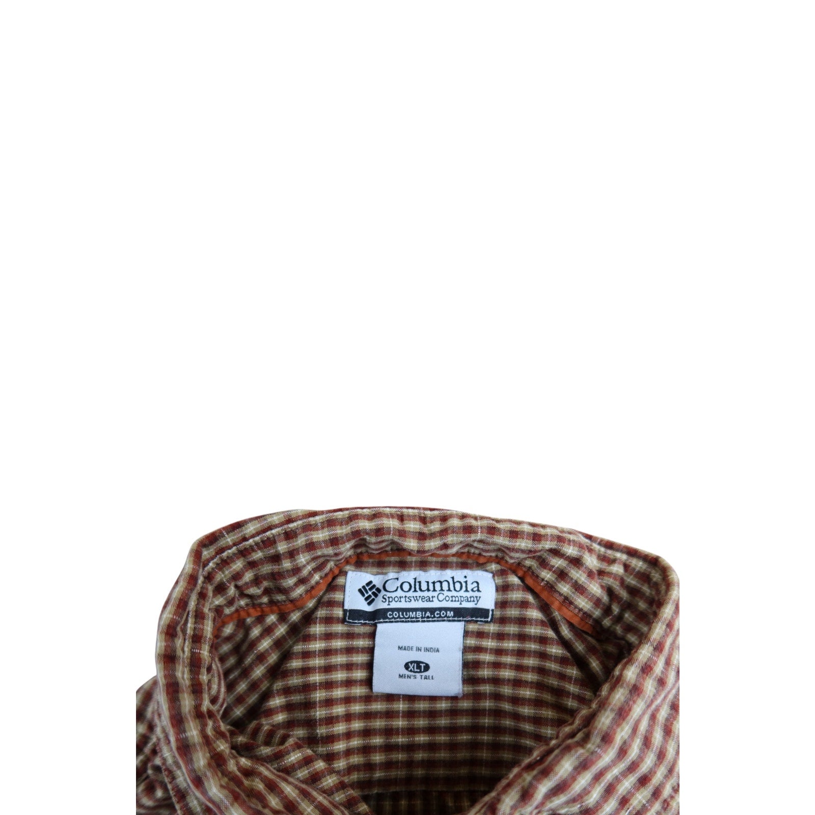 Columbia Brown Plaid Button Up Long Sleeve Shirt Men's XLT