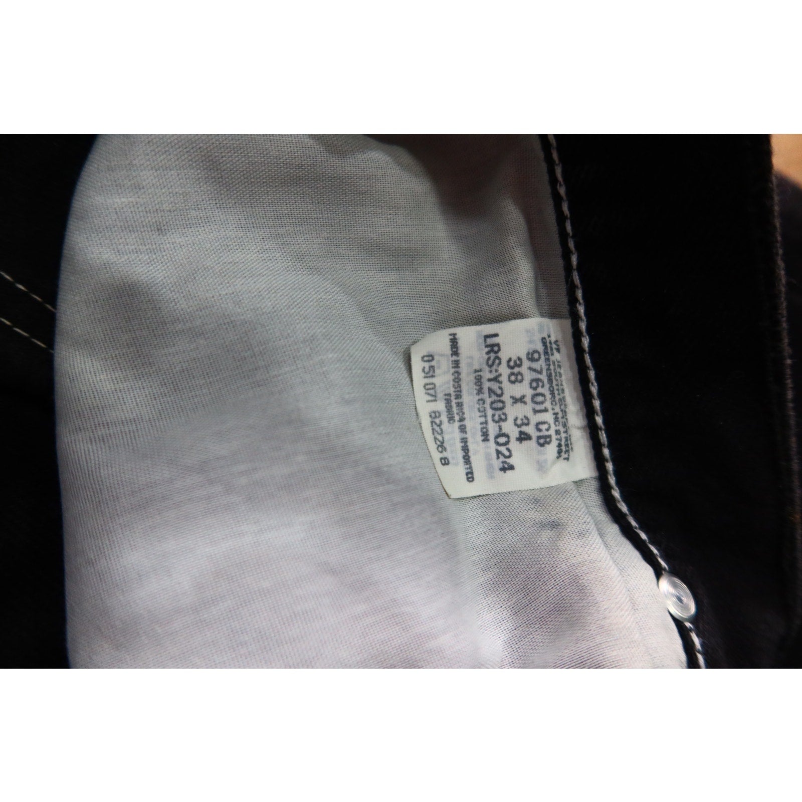 Wrangler Black Jeans Men's 38x34