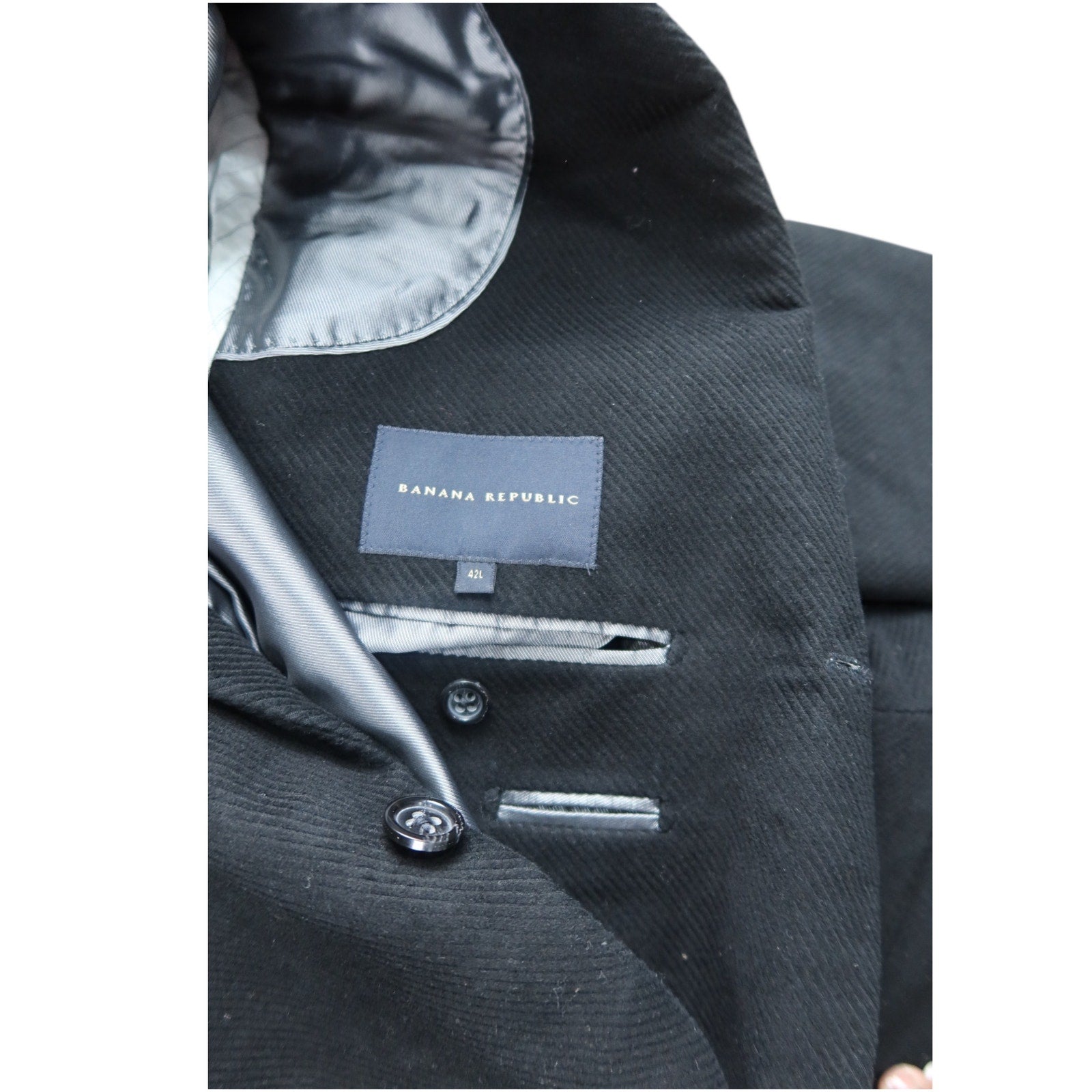 Banana Republic Men's Corduroy Sport Black Coat Size 42L