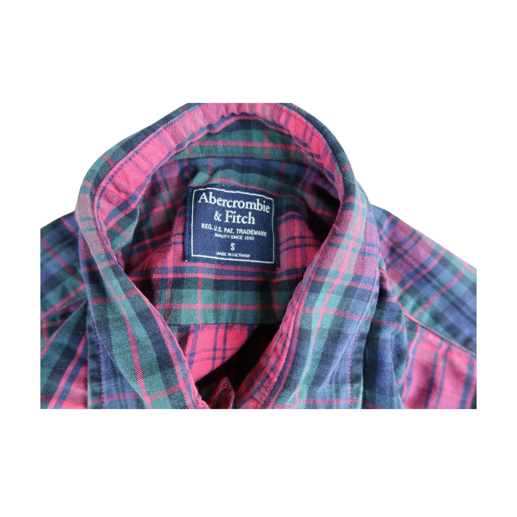 Abercrombie & Fitch Red Green Plaid Button Up Men's Shirt S