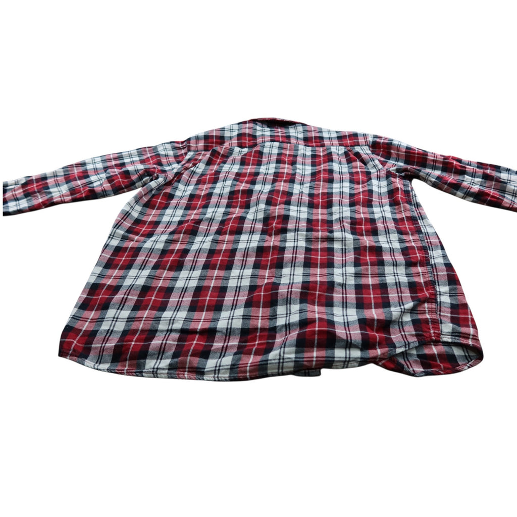 Wrangler Flannel Plaid Red Button Up Shirt Men's L