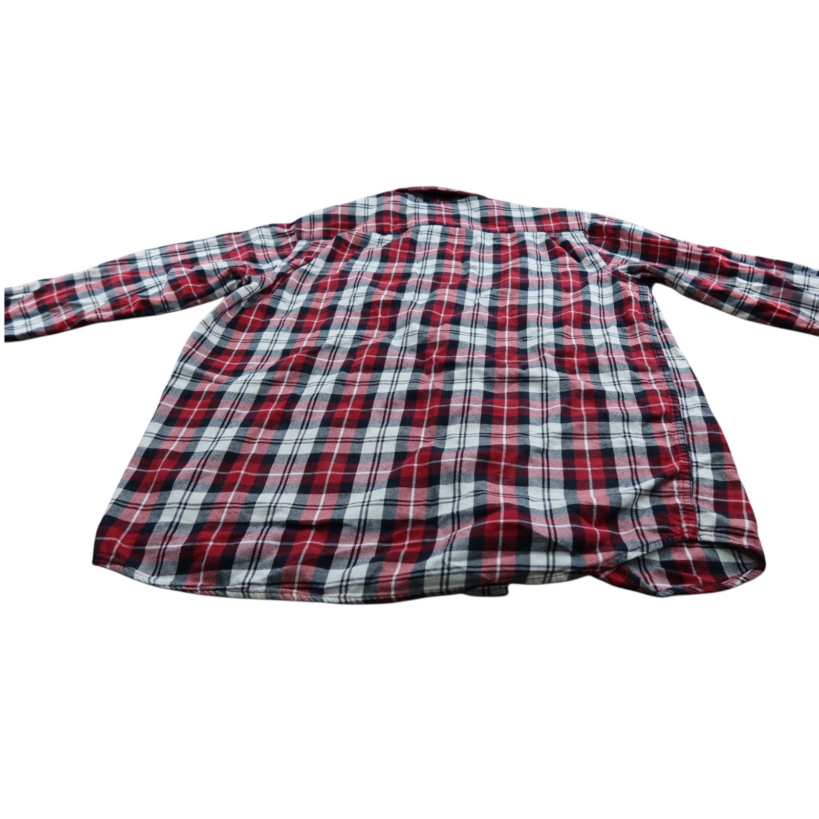Wrangler Flannel Plaid Red Button Up Shirt Men's L