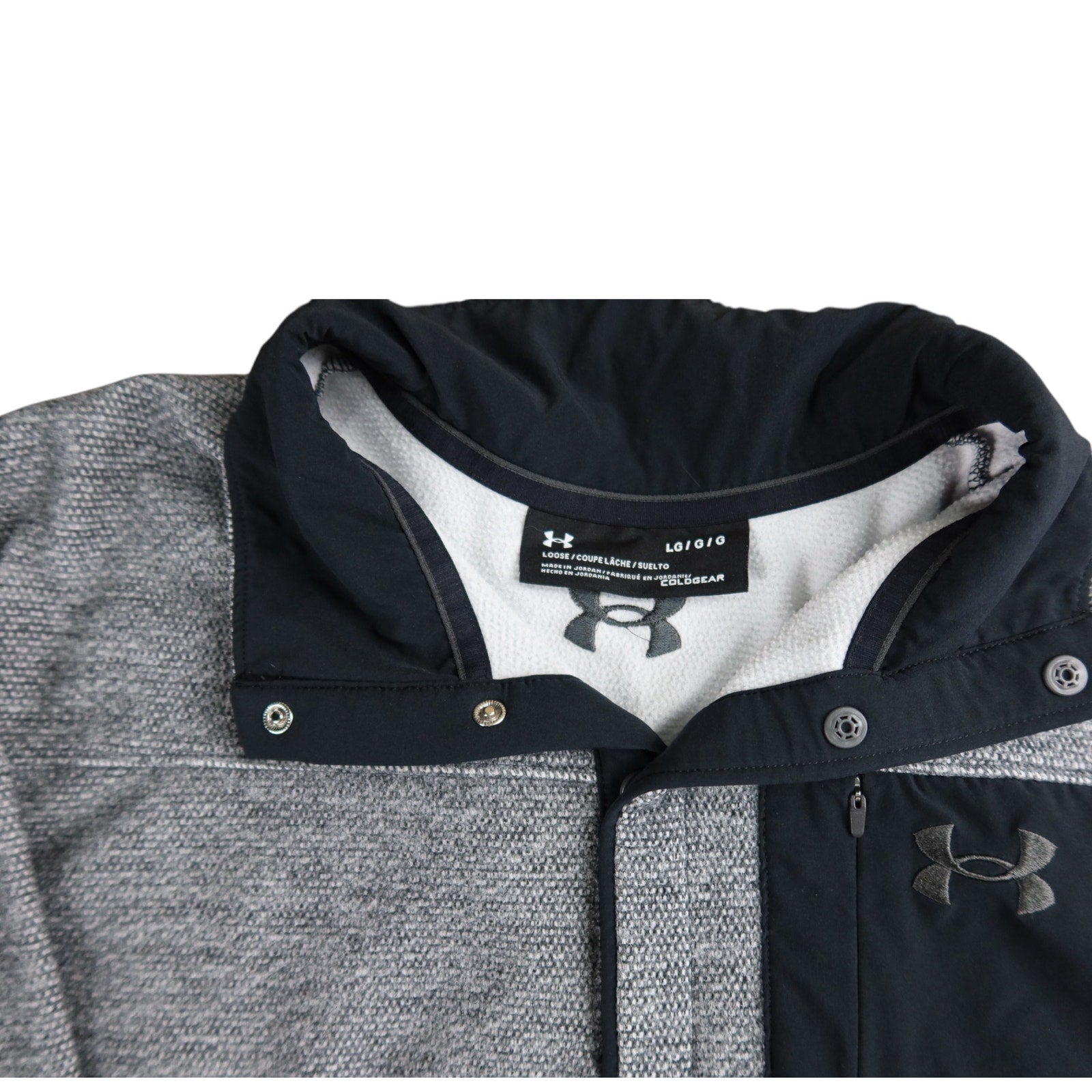 Under Armor Gray Fleece Pullover Sweater Jacket L