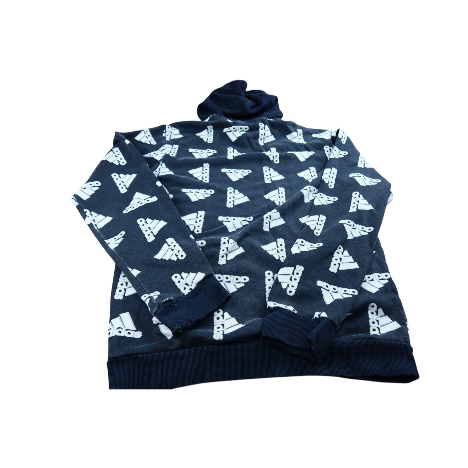 Adidas Vintage Monogram Black Hoodie Men's S