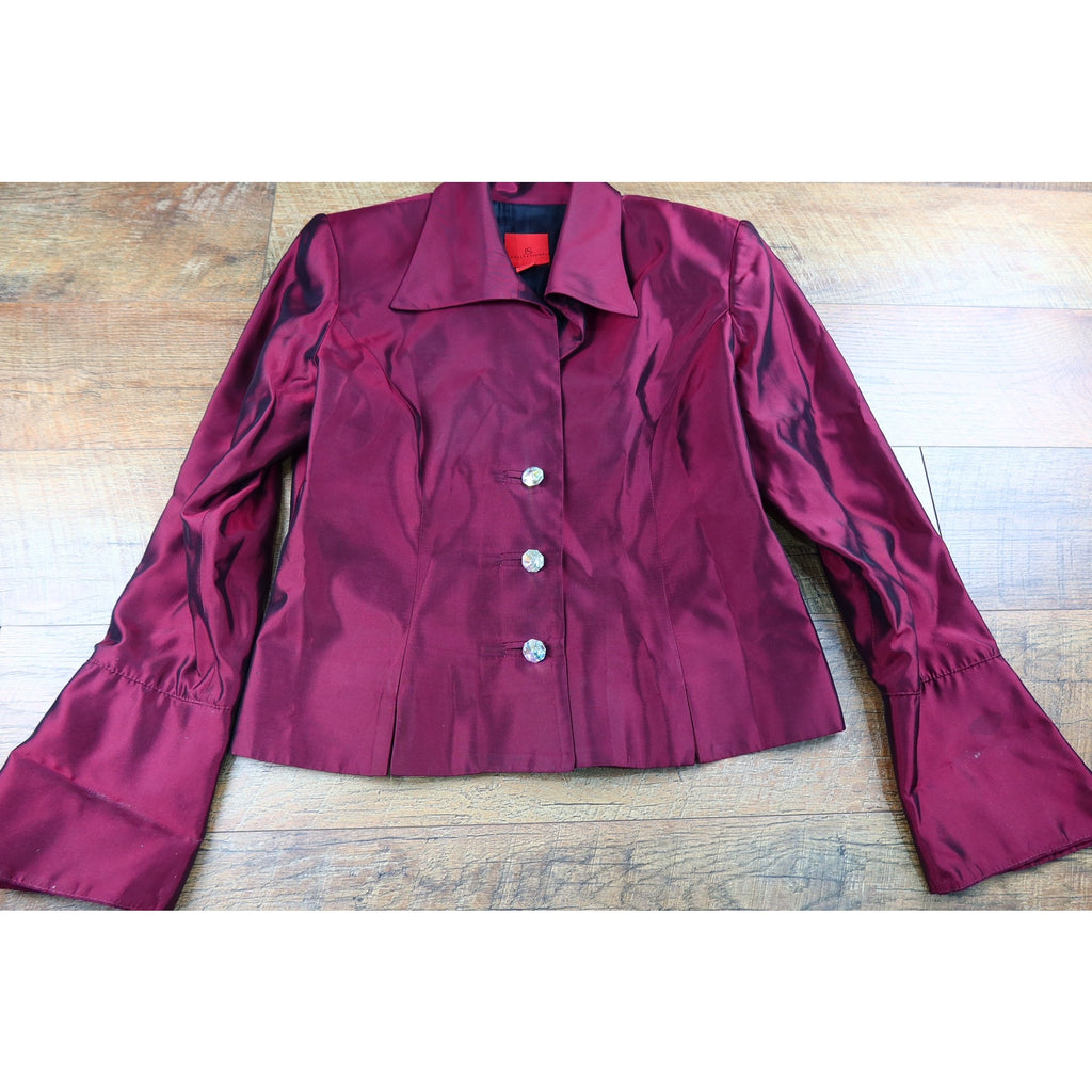 JS. Collections Burgundy Blazer Women's 12