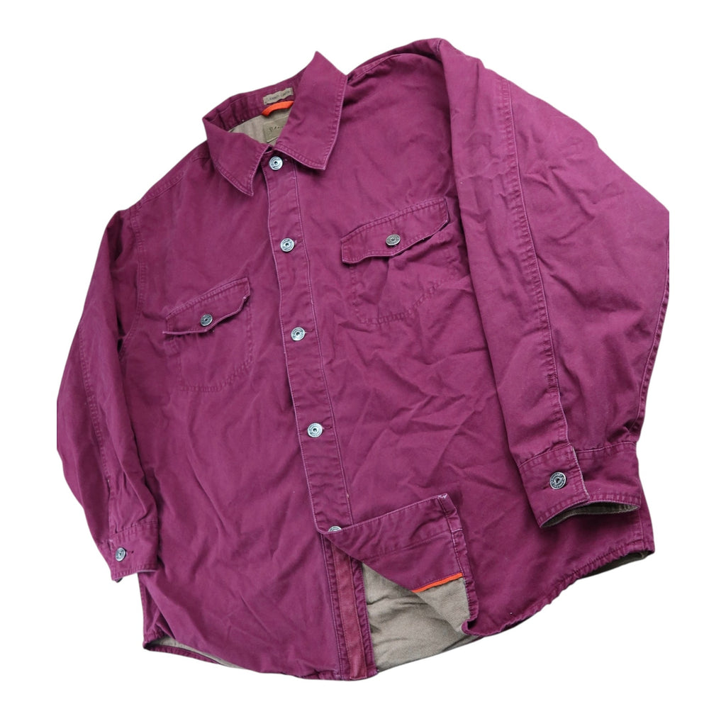 St. John's Bay Lined Burgundy Long Sleeve Button up Men's L