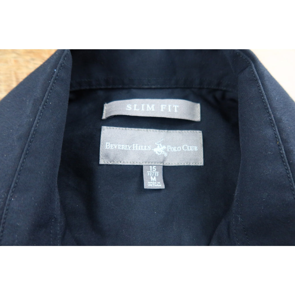 Beverly Hills Polo Club Black Button Down Shirt Men's 15