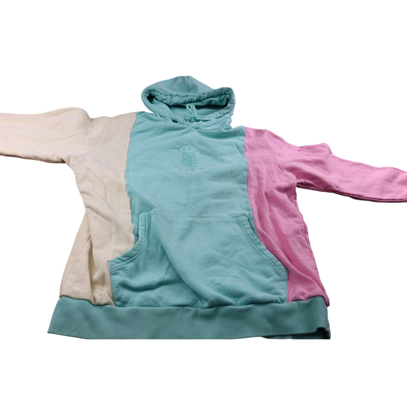 Teddy Fresh Color block Hoodie Women's Large