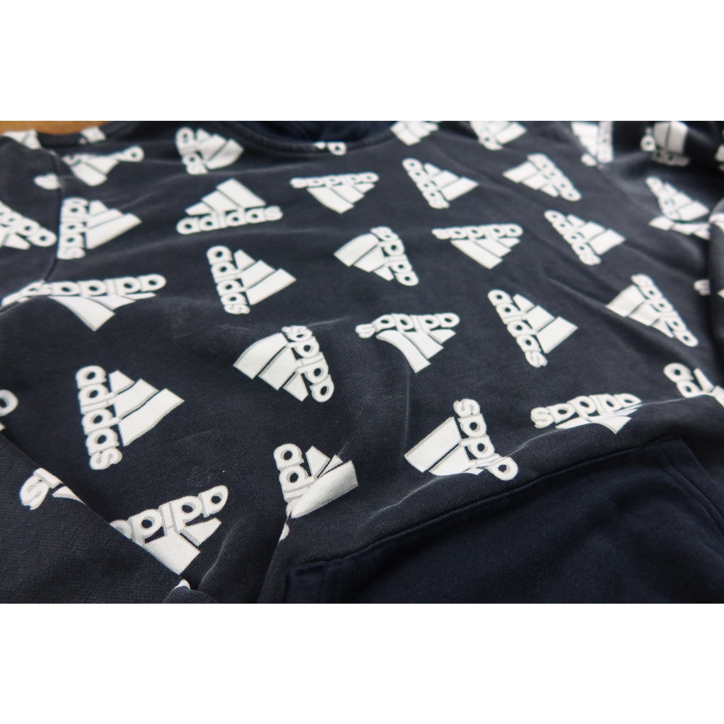 Adidas Vintage Monogram Black Hoodie Men's S