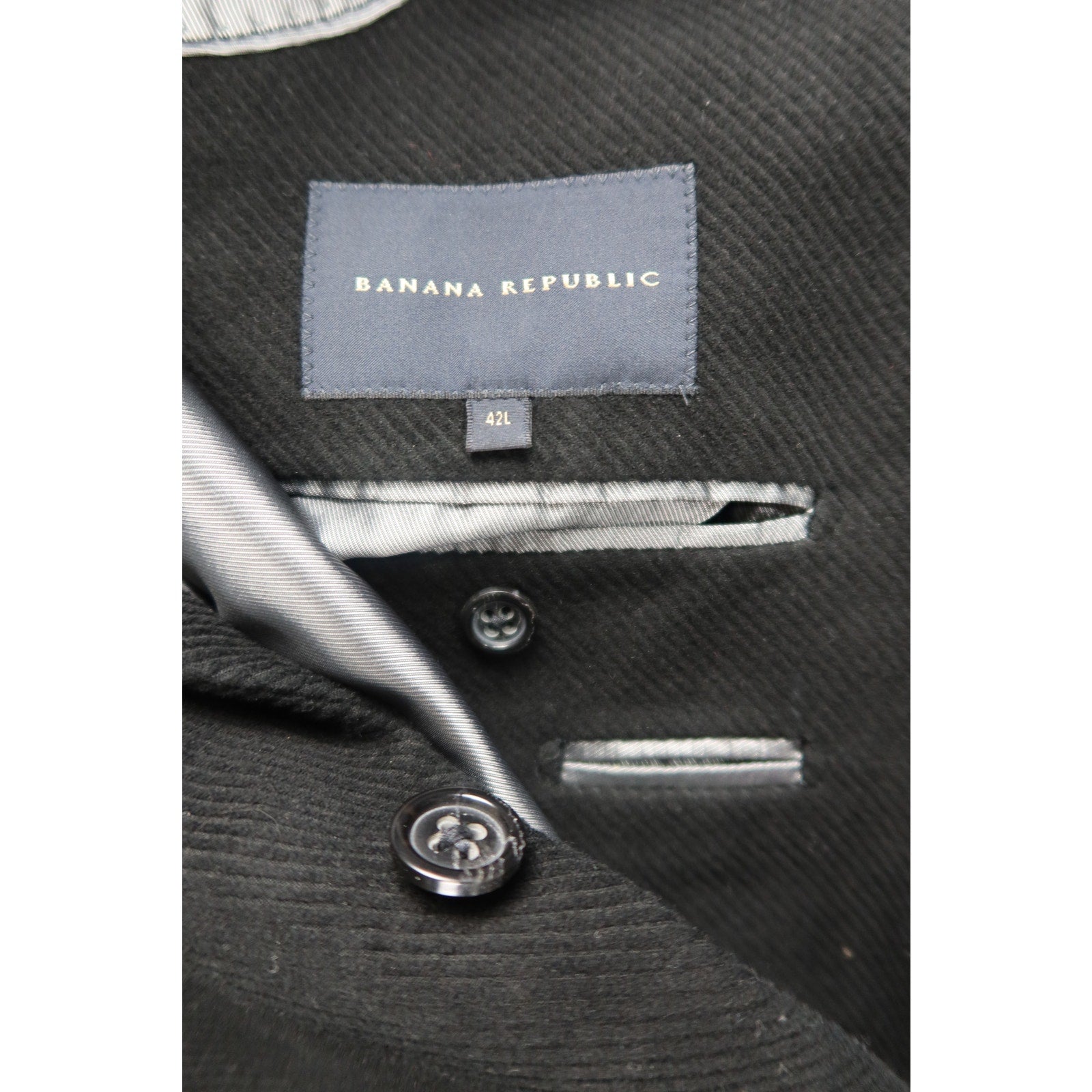 Banana Republic Men's Corduroy Sport Black Coat Size 42L