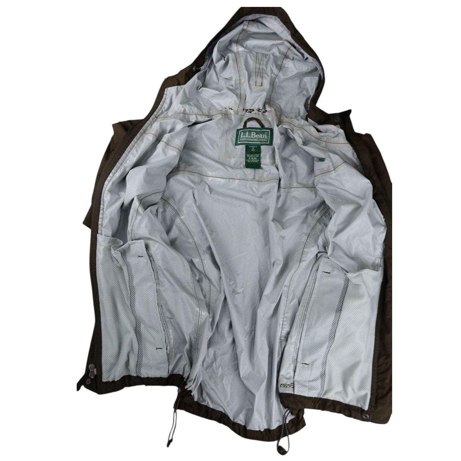 L.L. Bean Rain Zip-Up Windbreaker Green Jacket Women's M