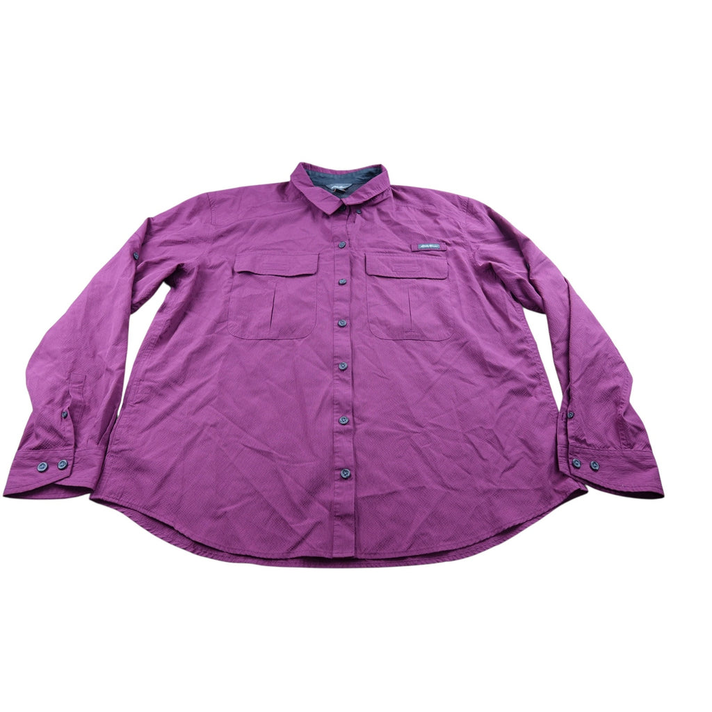 Eddie Bauer Button Down Maroon Outdoor Shirt Men's XL