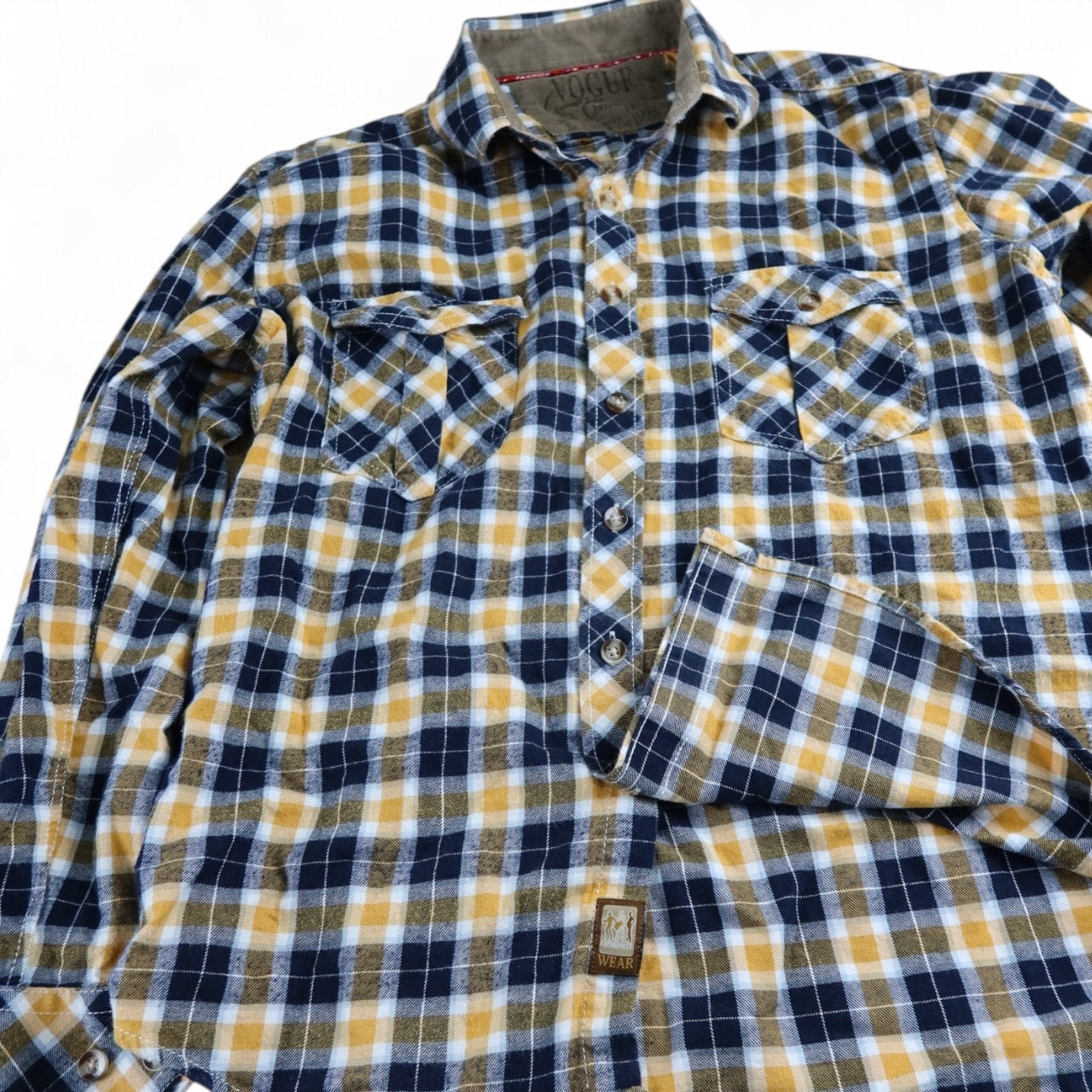 2 Pack Vogue Men's Plaided Shirts Size Large