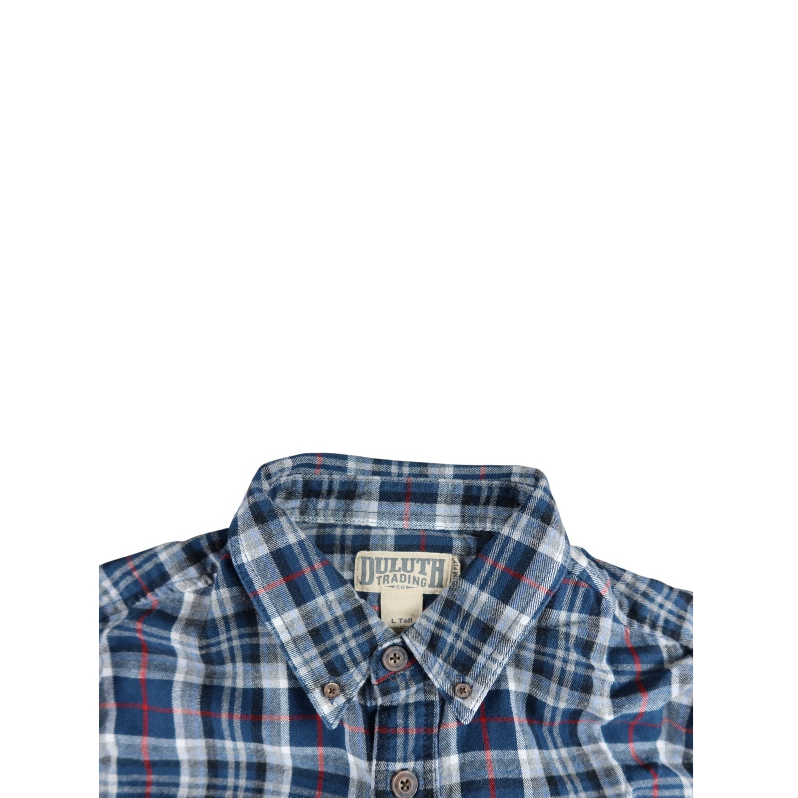 Duluth Trading Co Men's Blue Plaid Button Down Dress Shirt