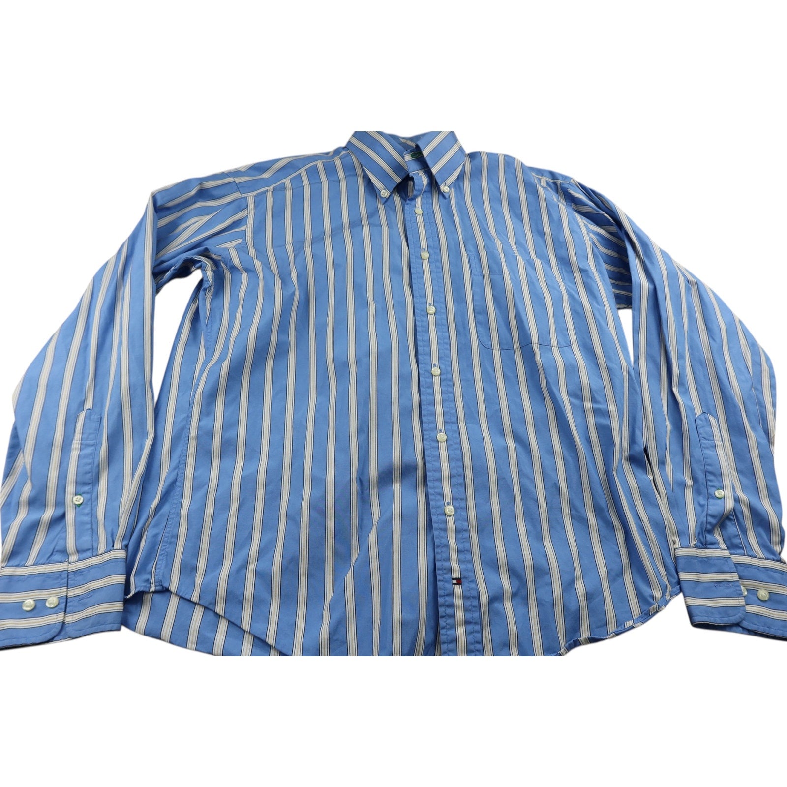 Tommy Hilfiger Blue Stripe Shirt Men's 15.5 34-35